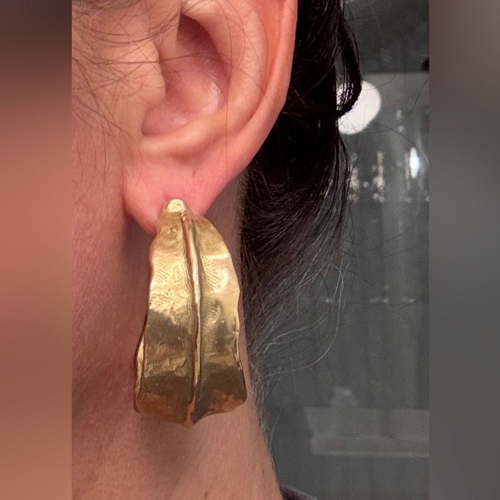 ANNiKA Large Touched Hoops in Brass